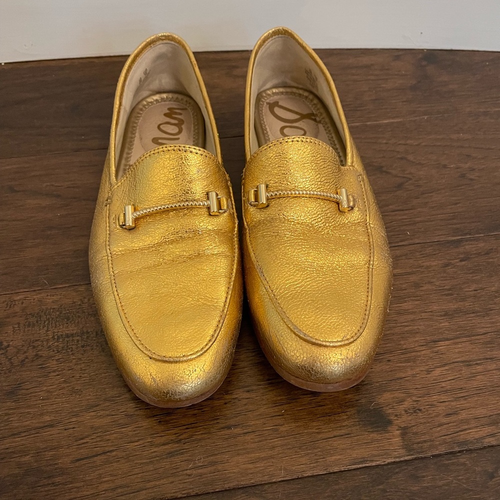 Gold Leather Loafer